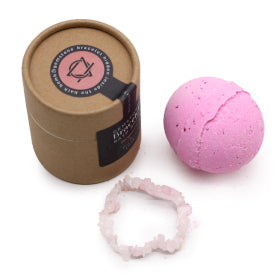 Bath Bomb with Gem Bracelet - Rose Quartz
