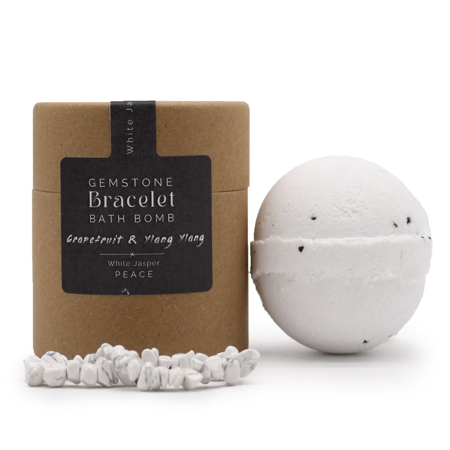 Bath Bomb with Gemstone Bracelet - White Jasper