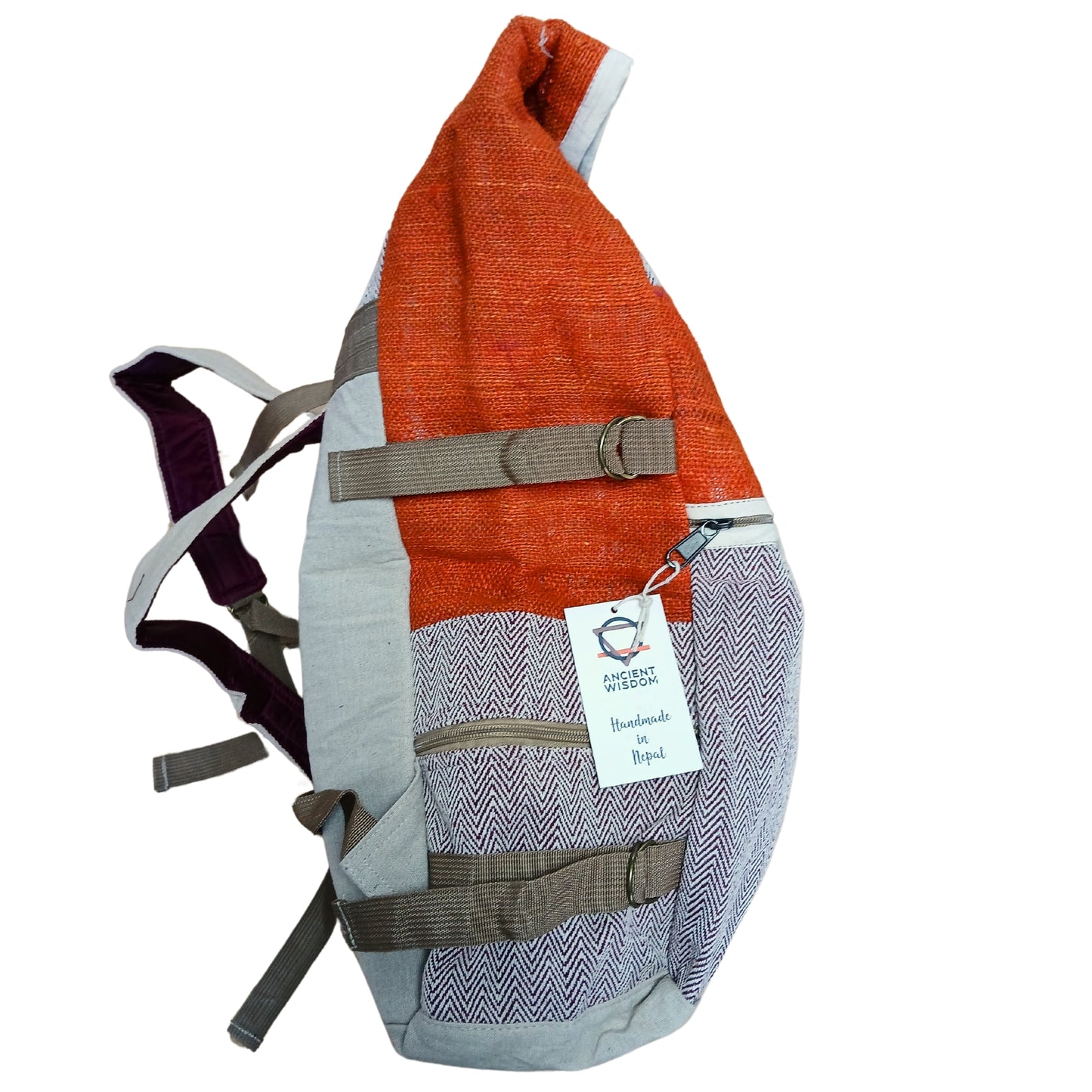 Hemp Trekking Backpack - Sunset Orange