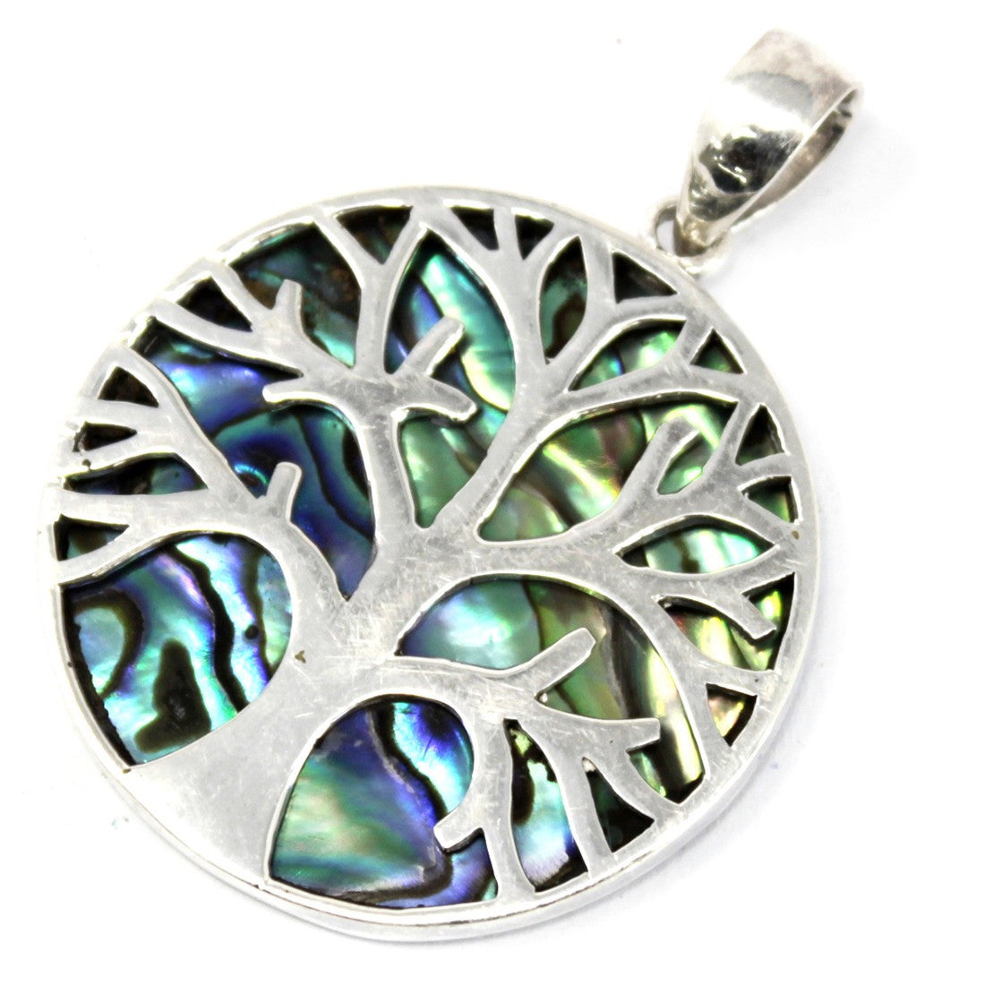 Silver Pendant Tree of Life 30mm - Abalone