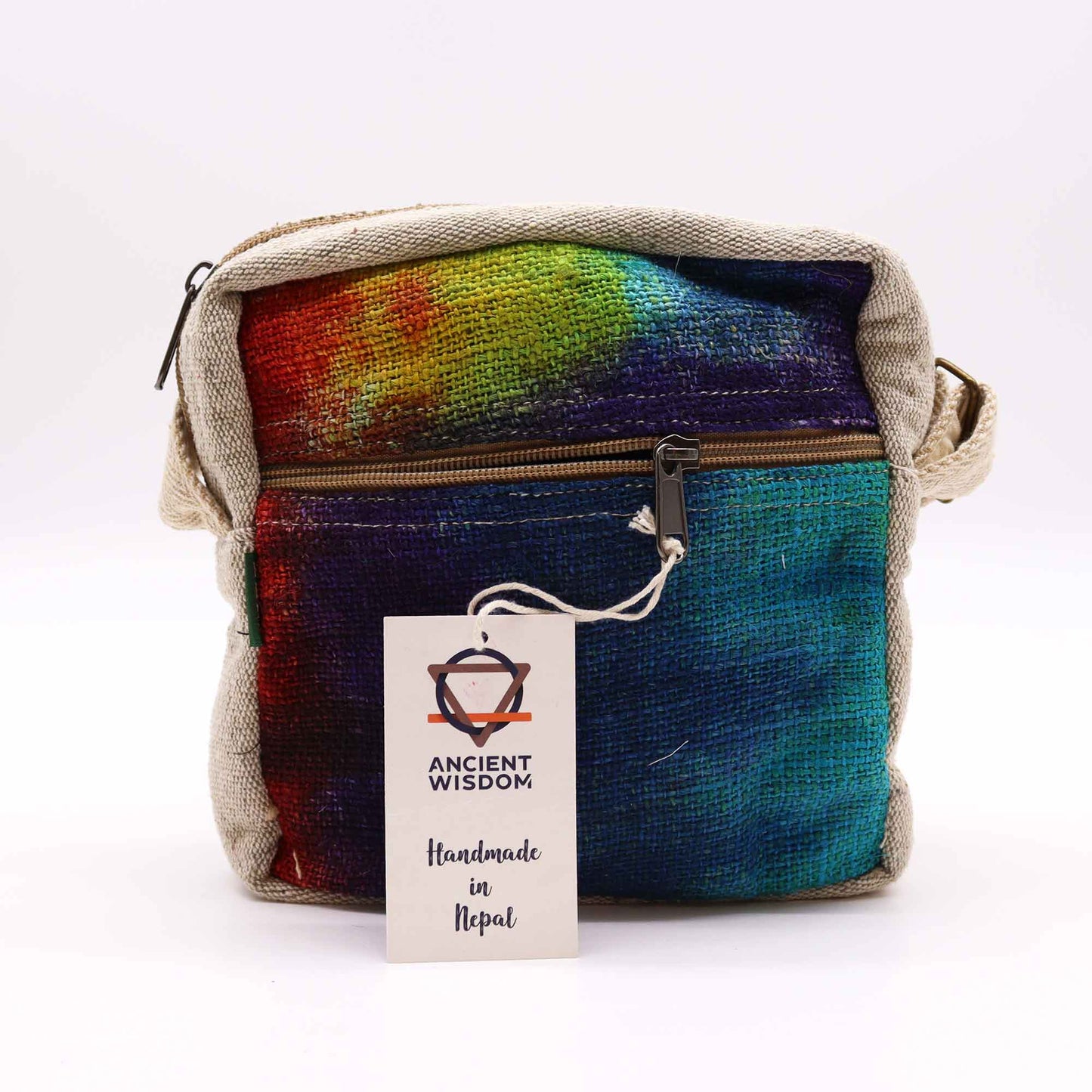 Tie-dye Hemp Messenger Bag - 1 Zipper