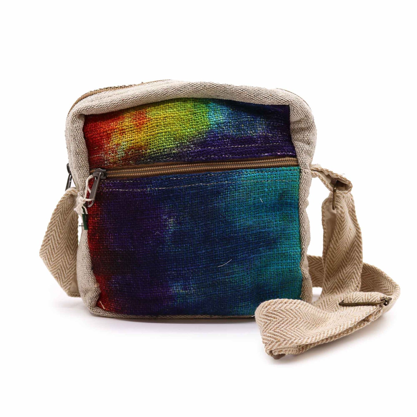 Tie-dye Hemp Messenger Bag - 1 Zipper