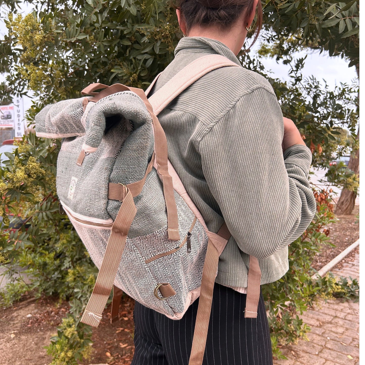 Hemp Trekking Backpack - Sunset Orange