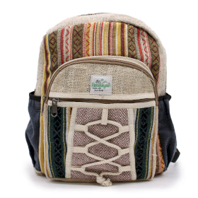 Small Hemp Backpack - Rope Style & Pockets