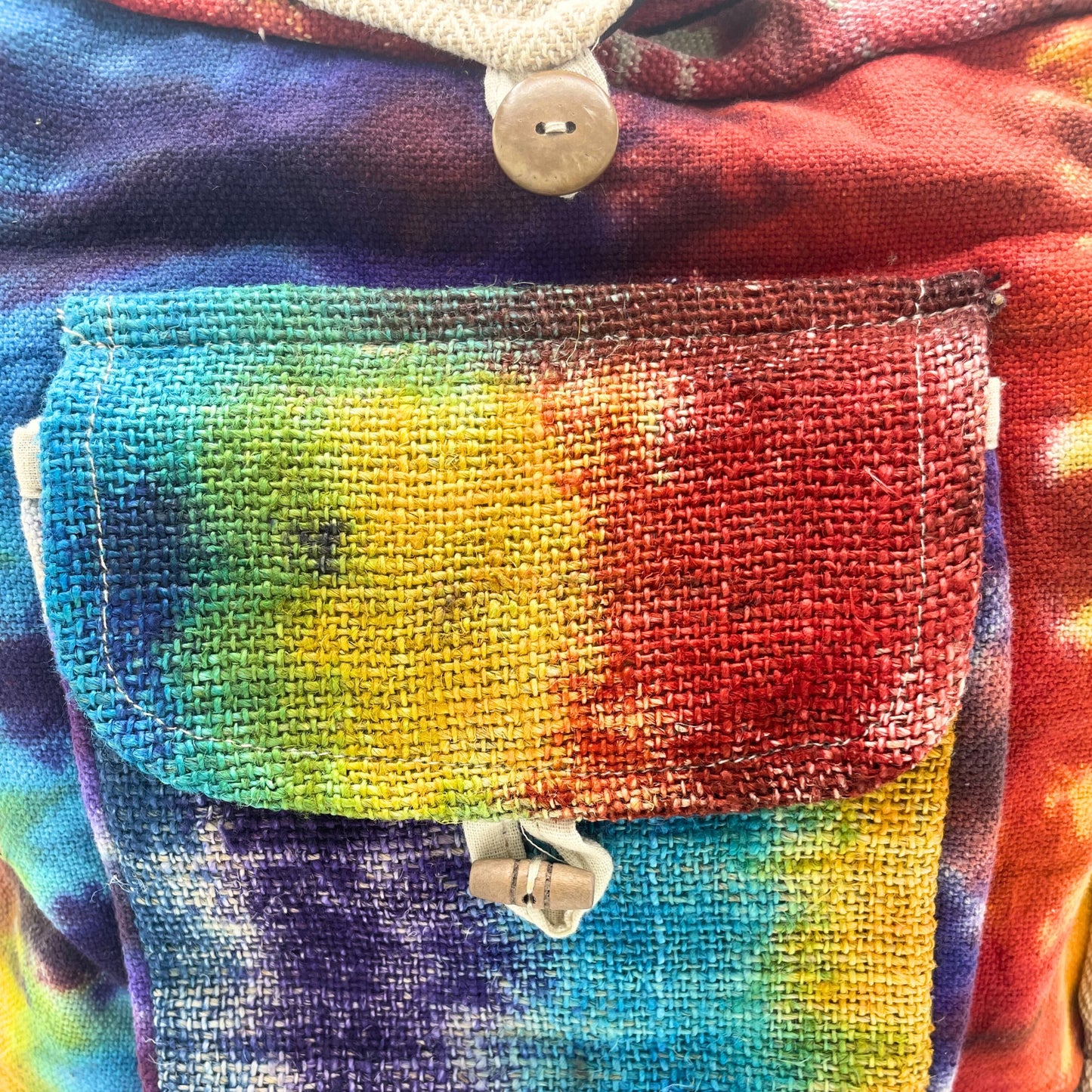 Tie-dye Hemp Study Bag with Front Pocket